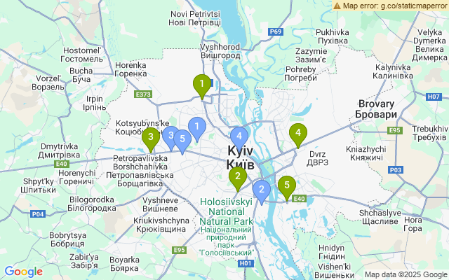 Карта транспортних вузлів Київ