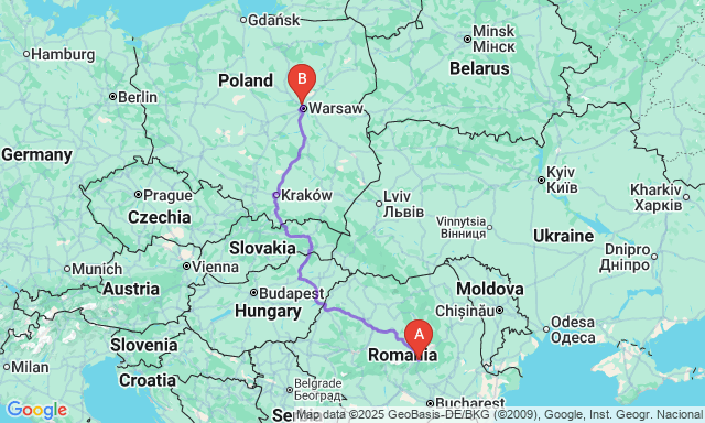 Route map Brasov - Białołeka