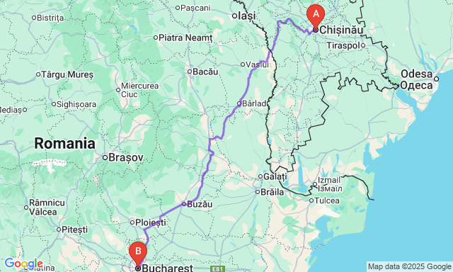 Карта маршруту Chisinau - Бухарест