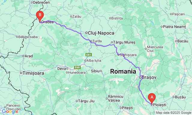 Карта маршрута Плоешти - Орадя